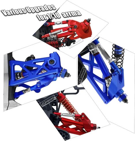 RC Shocks & Shock Tower & CVD Upgrades Part for 1/10 Arrma Granite 3S BLX &Mega550,Senton 3S BLX &Mega550,Alloy Front Rear Big Bore Shocks & Shock Tower & Driveshafts Hop-up,Navy Blue in Kuwait