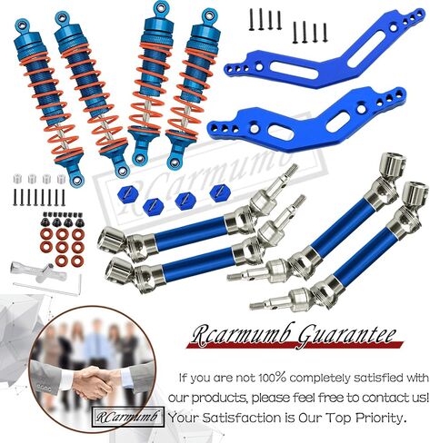 RC Shocks & Shock Tower & CVD Upgrades Part for 1/10 Arrma Granite 3S BLX &Mega550,Senton 3S BLX &Mega550,Alloy Front Rear Big Bore Shocks & Shock Tower & Driveshafts Hop-up,Navy Blue in Kuwait