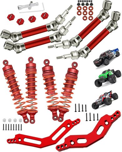 RC Shocks & Shock Tower & CVD Upgrades Part for 1/10 Arrma Granite 3S BLX &Mega550,Senton 3S BLX &Mega550,Alloy Front Rear Big Bore Shocks & Shock Tower & Driveshafts Hop-up,Navy Blue in Kuwait