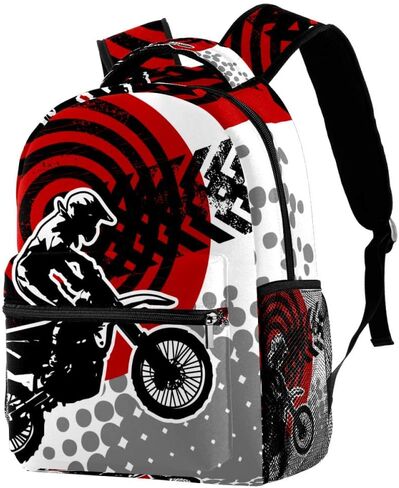 Motocross Backpacks Boys Girls School Book Bag Travel Hiking Camping Daypack Rucksack in Saudi Arabia