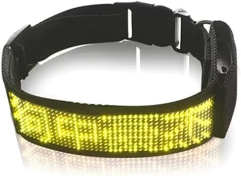 RGB Led Dog Collar for App Programmable Text Flashing Light Up Cosplay Accessories- USB Rechargeable Hand and Leg Rings Cat Digital Pet Collar Weatherproof Fits for Small Medium Dog (Full Color) in Saudi Arabia
