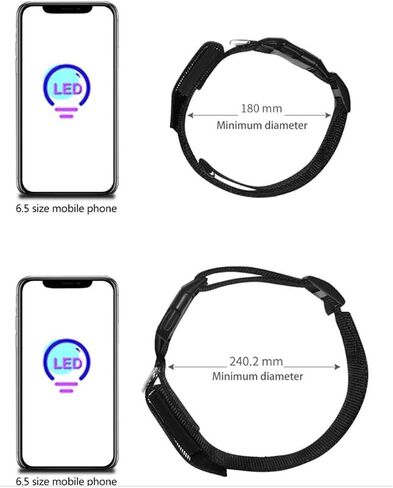 RGB Led Dog Collar for App Programmable Text Flashing Light Up Cosplay Accessories- USB Rechargeable Hand and Leg Rings Cat Digital Pet Collar Weatherproof Fits for Small Medium Dog (Full Color) in Saudi Arabia