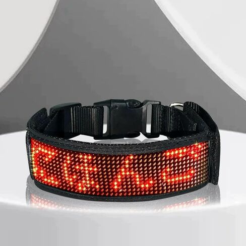 RGB Led Dog Collar for App Programmable Text Flashing Light Up Cosplay Accessories- USB Rechargeable Hand and Leg Rings Cat Digital Pet Collar Weatherproof Fits for Small Medium Dog (Full Color) in Saudi Arabia