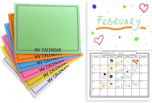 Hygloss Products Blank Calendar Books - اصنع سجل القصاصات الخاص بك - أغطية مشرقة متنوعة مع صفحات بيضاء - 12 شهرًا من الشبكة - 8.5 × 11 " - 25 تقويمًا ، (32925) in Kuwait
