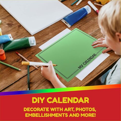 Hygloss Products Blank Calendar Books - اصنع سجل القصاصات الخاص بك - أغطية مشرقة متنوعة مع صفحات بيضاء - 12 شهرًا من الشبكة - 8.5 × 11 " - 25 تقويمًا ، (32925) in Kuwait