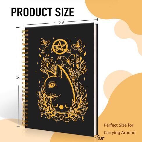 Black Cat SPORAL Notebook للنساء ، دفاتر ملاحظات سوداء مضحكة لزملاء العمل ، هدايا أعياد الميلاد لأمي العمة ابنة Sister in Kuwait