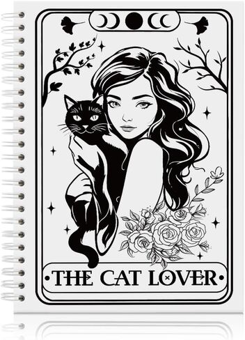 Mystical Black Cat Spiral Journal Notebook for Women, Funny Black Notebooks for Coworkers, Cat Notebook Gifts for Mom Aunt Daughter Sister BFF, Birthday Gifts for Cat Lover Tarot Lover in Kuwait