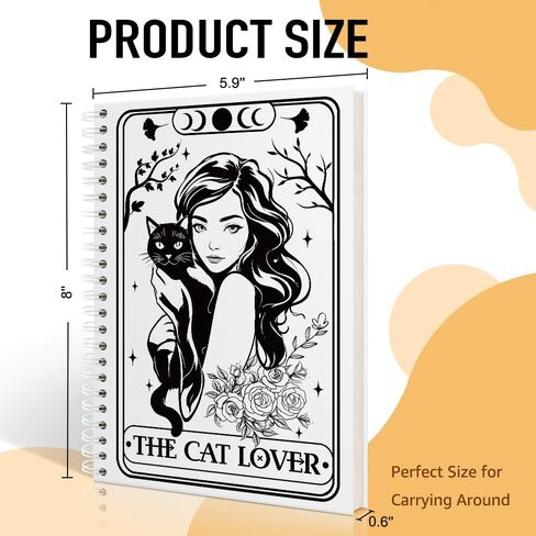 Mystical Black Cat Spiral Journal Notebook for Women, Funny Black Notebooks for Coworkers, Cat Notebook Gifts for Mom Aunt Daughter Sister BFF, Birthday Gifts for Cat Lover Tarot Lover in Kuwait