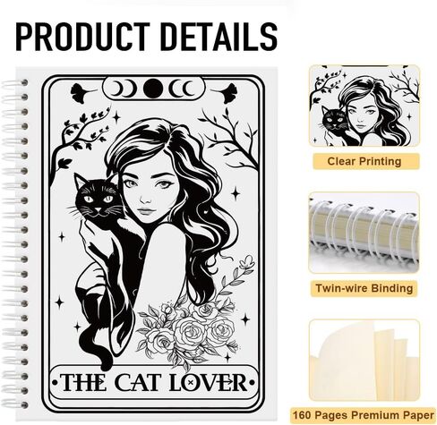 Mystical Black Cat Spiral Journal Notebook for Women, Funny Black Notebooks for Coworkers, Cat Notebook Gifts for Mom Aunt Daughter Sister BFF, Birthday Gifts for Cat Lover Tarot Lover in Kuwait