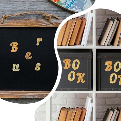 8 أوراق ملصقات حروف الذهب بريق 1 بوصة ملصقات أبجدية ذهبية وعدد ملصقات الفينيل لرسالة الأبجدية اللمعان لارتفاع الحرف اليدوية. in Kuwait