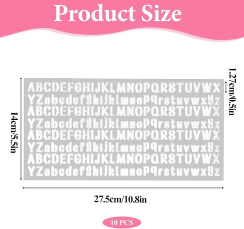 10 أوراق ملصقات رسائل صغيرة ملصقات أبجدية أبيض مصغرة 1/2 "ملصقات أبجدية مقاومة للماء ملصقات رسائل فينيل للاصوص على ملصقات سجل قصاصة صندوق البريد in Kuwait
