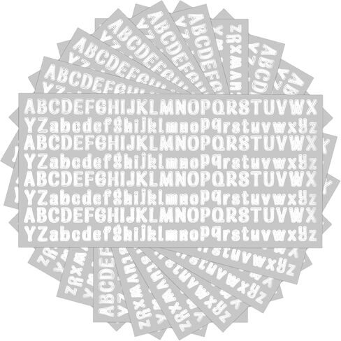 10 أوراق ملصقات رسائل صغيرة ملصقات أبجدية أبيض مصغرة 1/2 "ملصقات أبجدية مقاومة للماء ملصقات رسائل فينيل للاصوص على ملصقات سجل قصاصة صندوق البريد in Kuwait
