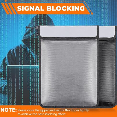 2 Pcs 5200°F Upgraded Fireproof Document Bag, Fire and Water Resistant Bag with Zipper for Documents, 15 x 11 Inch Waterproof Fireproof Money Bag for Important Document Storage Organizer(Black&Gray) in Saudi Arabia