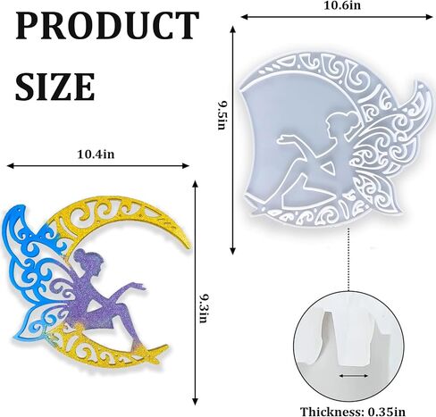 Resin Molds, Large Wall Hanging Silicone Mold Butterfly Fairy Epoxy Silicone Casting Molds for Wall Decoration Office Living Room Garden. 3D DIY Making Handmade Home Display Decor Crafts (White) in Saudi Arabia