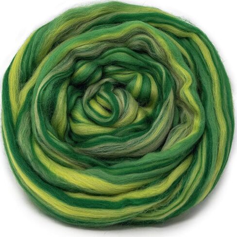 Festival Merino Wool Fiber. Colorful Combed top roving for Hand Spinning, Needle Felting, Wet Felting, soap Making and Dryer Balls.Luck of The Irish in Kuwait