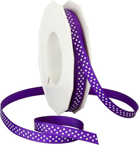 Morex Ribbon Swiss Dot Polyester Grosgrain Ribbon, 3/8-Inch by 20-Yard Spool, Lime in Kuwait