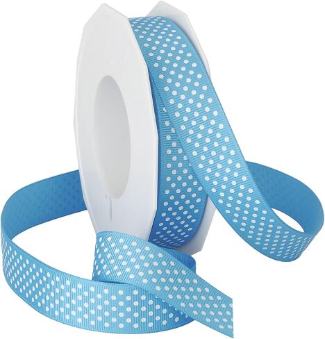 Morex Ribbon Swiss Dot Polyester Grosgrain Ribbon, 3/8-Inch by 20-Yard Spool, Lime in Kuwait