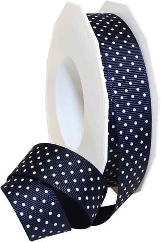 Morex Ribbon Swiss Dot Polyester Grosgrain Ribbon, 3/8-Inch by 20-Yard Spool, Lime in Kuwait