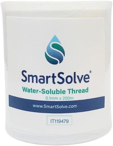Water-Soluble Thread | Dissolves Quickly in Warm Water | Biodegradable | Eco-Friendly | Quilting, Sewing, Crafts, Balloon String, Hanging Tags | 0.1mm x 200m Spool | White in Kuwait