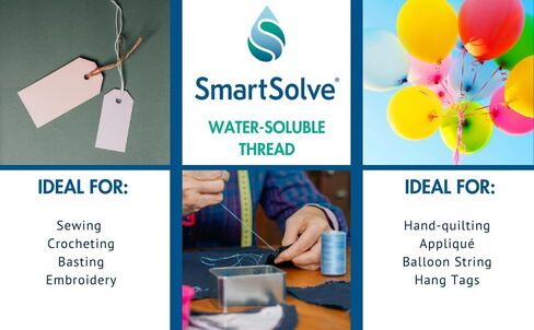 Water-Soluble Thread | Dissolves Quickly in Warm Water | Biodegradable | Eco-Friendly | Quilting, Sewing, Crafts, Balloon String, Hanging Tags | 0.1mm x 200m Spool | White in Kuwait