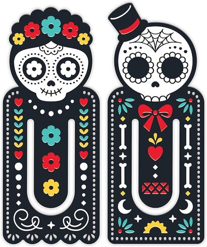 حقيقية Fred Day of the Read Pondmarks ، مجموعة من 2 ، يوم من Calaveras الميت ، الملون ، 1.6 "× 3.9" ، فولاذ محفور ومغطى بالألوان in Kuwait