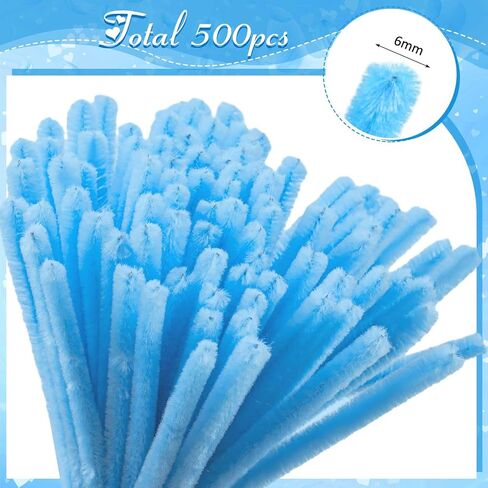 Peryiter 500 قطع منظفات الأنابيب ينبع Chenille 12 بوصة لوازم الحرف الكبرى للفنون الفنية والحرف الحرفية زخارف التغليف الهدايا الإبداعية (زهرة وردية ، 12 بوصة) in Kuwait