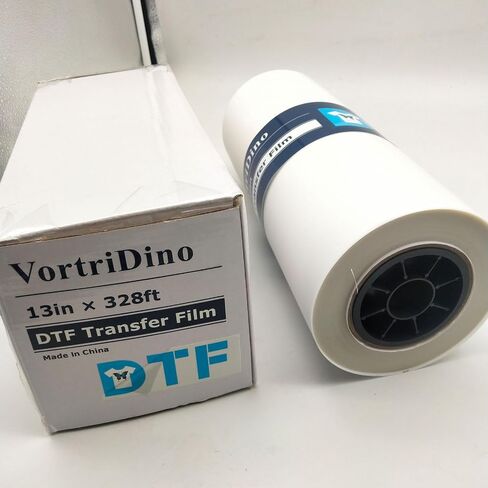 Vortridino DTF Film 13in x 328ft DTF Transfer Film Roll DTF Film Direct to Film Printing Hot Peel للطباعة المباشرة على القمصان النسيجية in Saudi Arabia