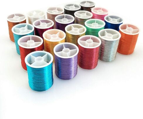YEQIN 20 spools Metallic Thread Embroidery Thread Sewing Thread Set (Each Spool 60 metres) in Saudi Arabia