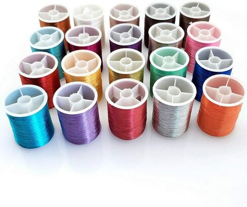 YEQIN 20 spools Metallic Thread Embroidery Thread Sewing Thread Set (Each Spool 60 metres) in Saudi Arabia