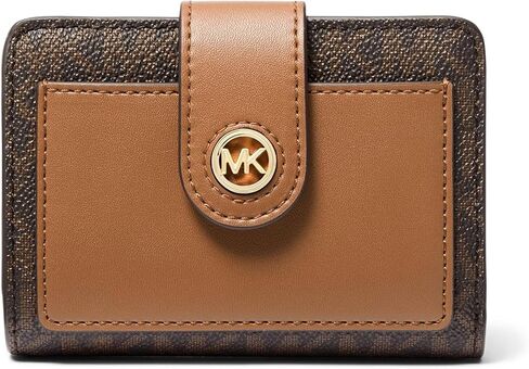 Michael Kors Women's Mk Charm Small Tab Compact Pcoket Wallet, Black in Saudi Arabia