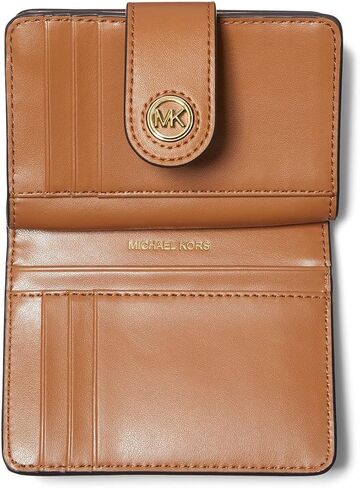 Michael Kors Women's Mk Charm Small Tab Compact Pcoket Wallet, Black in Saudi Arabia