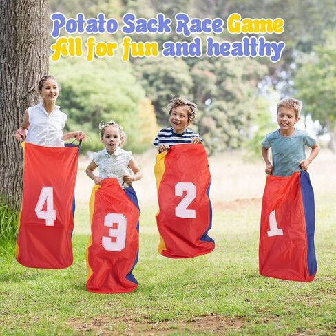 26PCS Outdoor Games Potato Sack Race Bags for Kids, Family and Adults, 3-Legged Race Bands, with Egg and Spoon Race Lawn Games for Outside Backyard Field Day Birthday Party Easter in Saudi Arabia