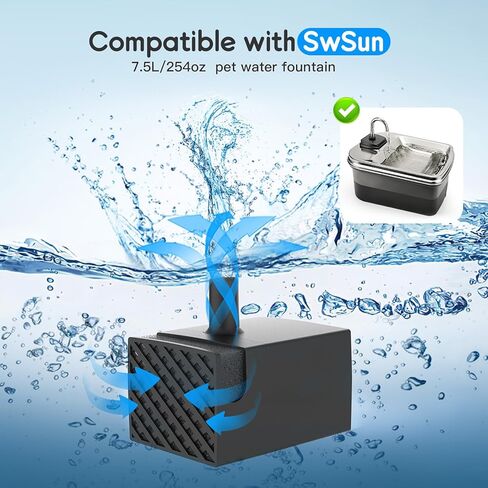 7.5L/254oz Dog Water Fountain with 4 Filters, Stainless Steel Pet Water Dispenser for Large Dogs, Large Automatic Dog Water Drinking Fountain Dog Water Bowl Dispenser, Easy to Clean, Quiet Pump in Kuwait