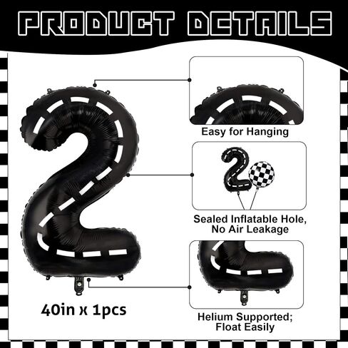 Race Car Balloons Race Car Birthday Party Supplies Tire Wheel Balloons Birthday Party Supplies Foil Number 2 Two Fast Checkered Tire Balloon Arch Garland Kit Cars Wheels Party Favors Decorations in Kuwait