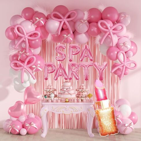 زخارف حفلة سبا مع البالونات الوردية ذات الرباعة البيضاء in Kuwait