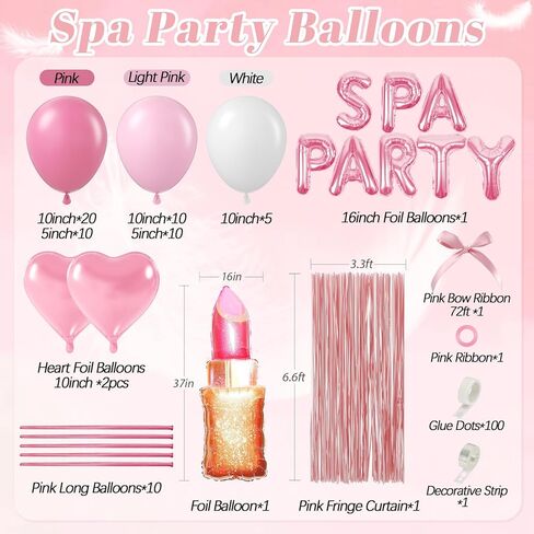 زخارف حفلة سبا مع البالونات الوردية ذات الرباعة البيضاء in Kuwait