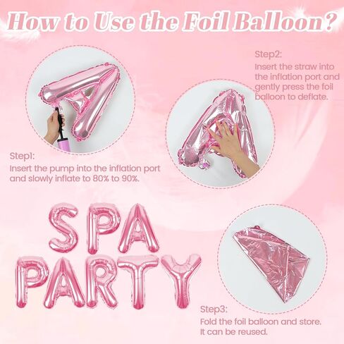 زخارف حفلة سبا مع البالونات الوردية ذات الرباعة البيضاء in Kuwait