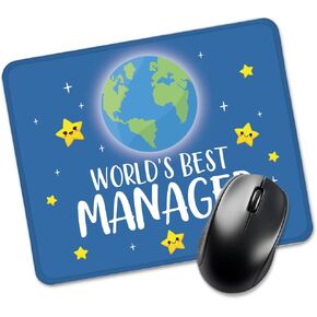 World's Best Manager Rectangular Mouse Pad for Manager Administrative Team, Office Manager Mouse Pad, Boss Day Gift for Women, Manager Appreciation Gift, Coworker Office Gift