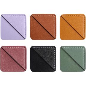 6 Pcs Leather Corner Bookmarks - Square & Vintage Corner Page Accessories for Women, Teachers, Students & Book Lovers