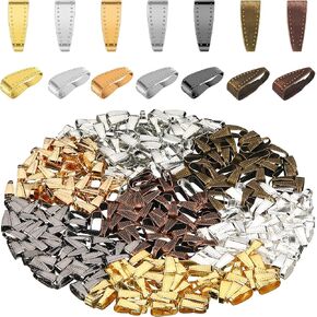 350 Pieces Pendant Clasp Connectors Bails for Necklace 7-Color Jewelry Making Snap Bails Pinch Clip Pendant Charms Clasp Iron Plating Charm Bracelet Clasp Holder Necklace Clips (Multi Colors)