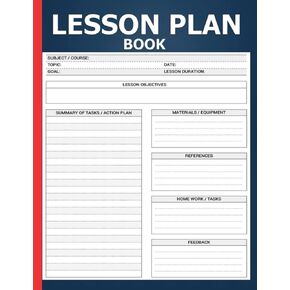 Lesson Plan Book: Undated Curriculum Planner for Teachers & Homeschool | 108 Pages 8.5 x 11 inch