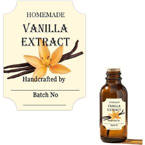 40 Pcs Vanilla Extract Labels 2 * 3 Inch Handmade Vanilla Extract Stickers for Homemade Vanilla Honeys or Extracts, Handcrafted Vanilla Bottles, Vanilla Extract Bottle Label
