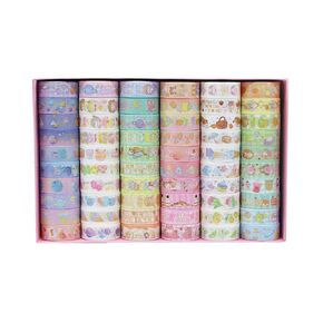 MAFELOE 2 Meters Long 60 Rolls Washi Tape Set, Decorative Adhesive Supplies for Scrapbook, Arts & Crafts-Cute Suit (Pink Box)
