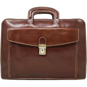 Floto Luggage Milano Leather Laptop Sleeve, Brown, Medium
