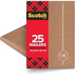 Scotch Curbside Recyclable Padded Mailers 100-Pack 10.5 x 14.75 in Similar impact protection to traditional bubble mailers (CR-5-1)