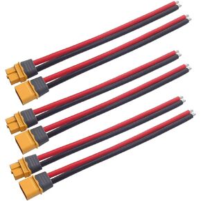 XT60 Pigtail,XT60 Male and Female Plug 3 Pairs Upgrades XT60 Extension Cable with Sheath Housing Connector,XT60 Adapter with 15cm 12AWG Silicon Wire for RC Lipo Battery FPV Racing Drone