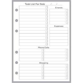 A6 Size Daily Task List and Planner Insert, for 6-Ring A6 Binders (4.1" x 5.8"). This is A European Standard A6 Size. Your A6 May BE Different. Please See Images.