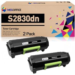 Compatible Toner Cartridge Replacement for Dell S2830 593-BBYO.‎593-BBYP 593-BBYQ 3RDYK CH00D GGCTW for Dell S2830dn 2830dn 2830 dn Printer (2 Black)