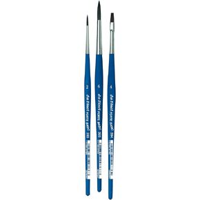 da Vinci Student Series 3505 Forte Student/Beginner Paint Brush Set, Synthetic with Blue Handle, 3 Brushes