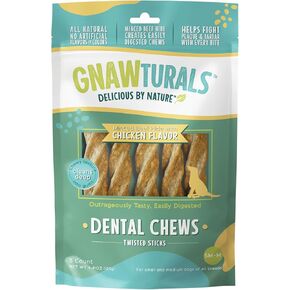Dental Chews Twisted Sticks | for Medium Dogs | Natural Scrubbing Action to Fight Plaque and Tartar While Refreshing Your Dog's Breath (5 Sticks, Chicken)